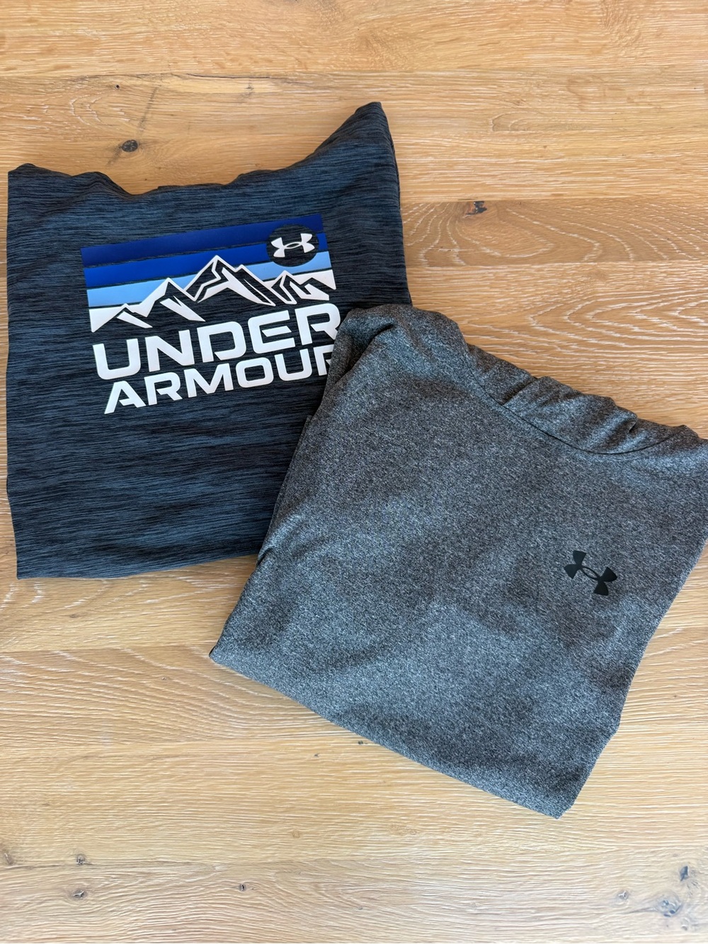 Lot of Two Under Armour Kids Dark Gray Long-Sleeve Graphic Tees